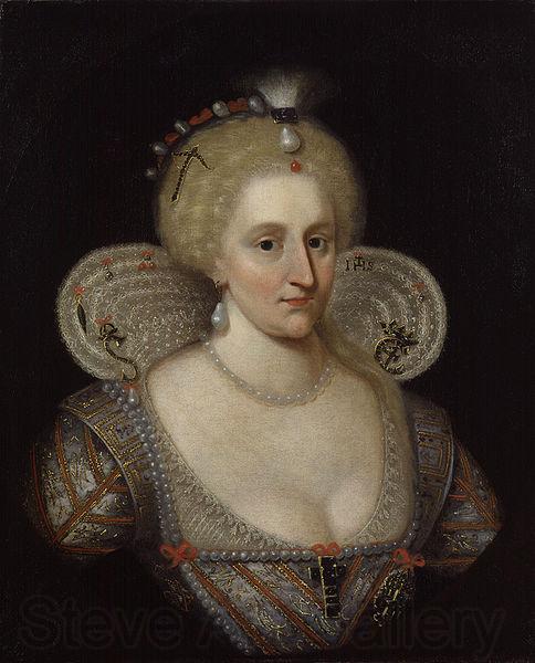 SOMER, Paulus van Portrait of Anne of Denmark Norge oil painting art